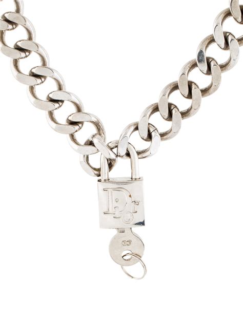 dior lock chain necklace|christian Dior rhinestone necklaces.